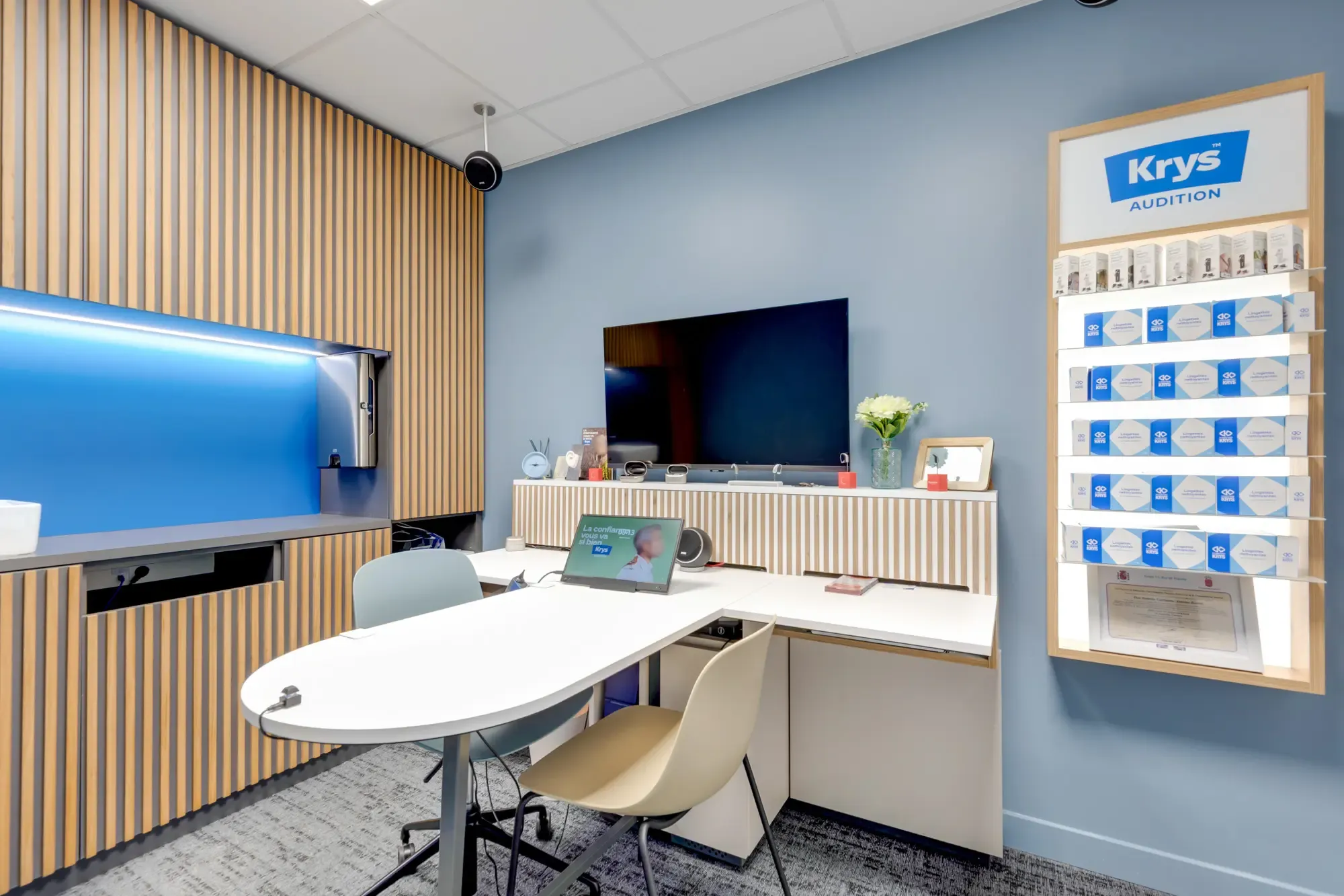 Cabine audiométrique du centre auditif Krys Audition au Havre