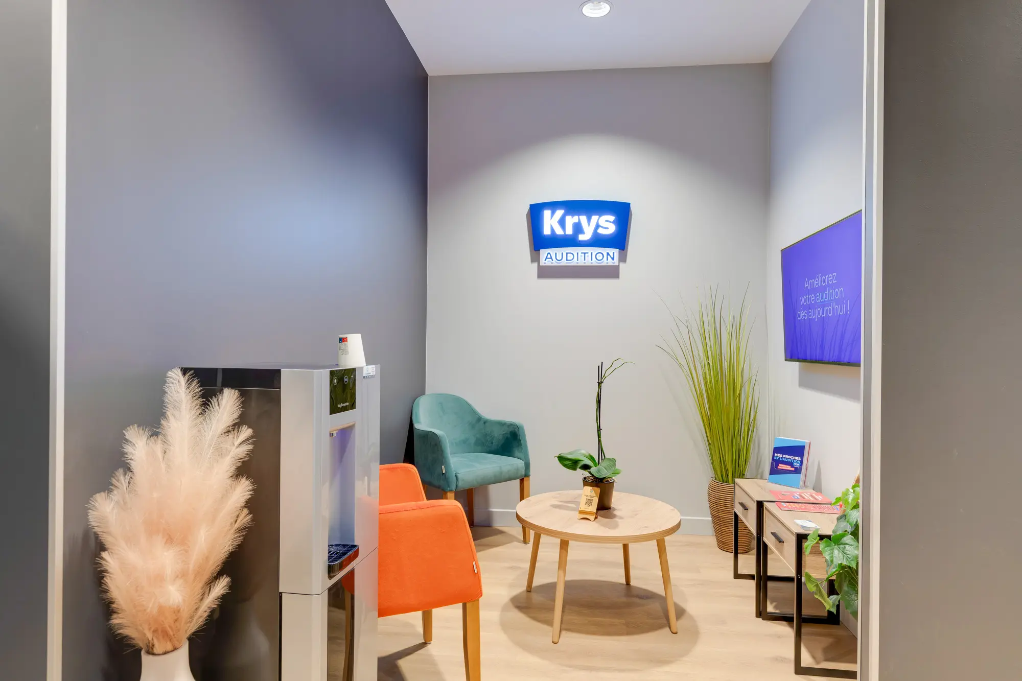 Salle d'attente du centre auditif Krys Audition au Havre